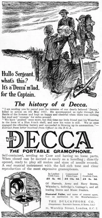 Framed Print : Decca gramophone advertisement, 1917 Framed Print : Decca gramophone advertisement, 1917