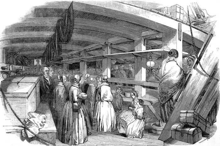 Framed Print : Between Decks on an Emigrant Ship, 1850 Framed Print : Between Decks on an Emigrant Ship, 1850
