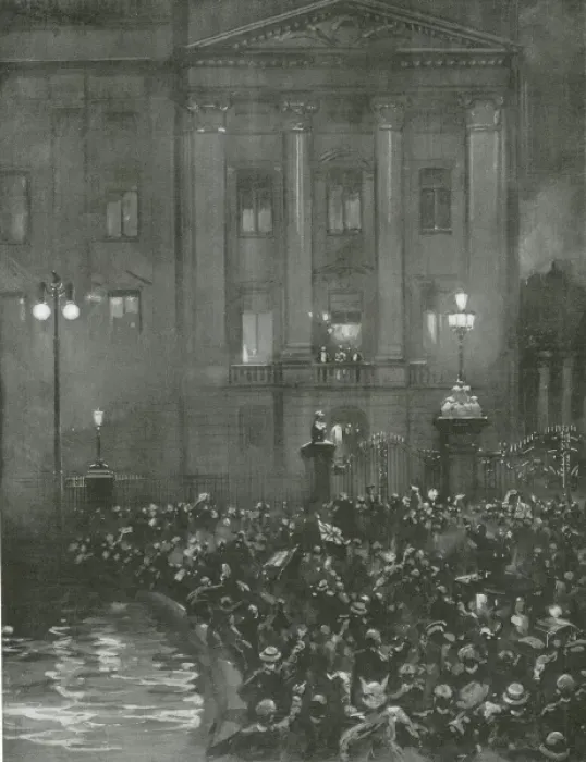 Framed Print : Declaration of War - Outside Buckingham Palace 1914 Framed Print : Declaration of War - Outside Buckingham Palace 1914