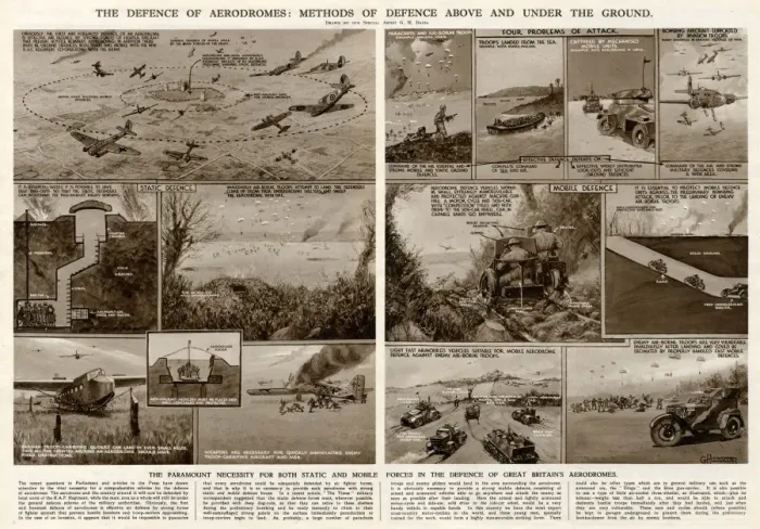 Framed Print : Defence of British aerodromes by G. H. Davis Framed Print : Defence of British aerodromes by G. H. Davis