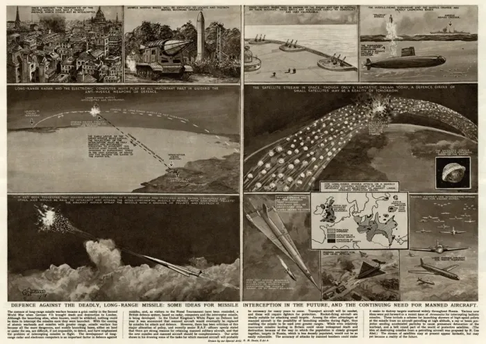 Framed Print : Defence against the deadly long-range missiles 1958