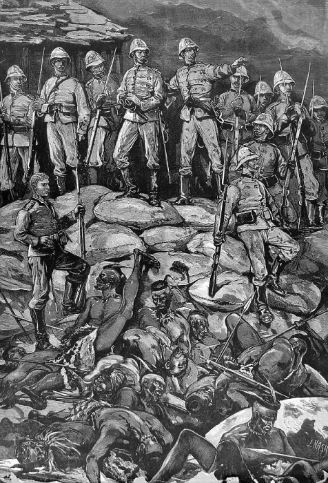 Framed Print : The Defenders of Rorke's Drift at daybreak, 23rd January 187