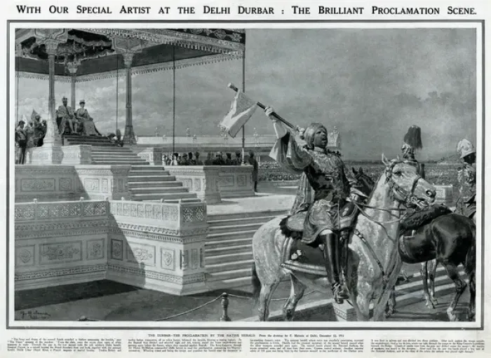 Framed Print : Delhi Durbar 1911 The Brilliant Proclamation Scene, Matania Framed Print : Delhi Durbar 1911 The Brilliant Proclamation Scene, Matania