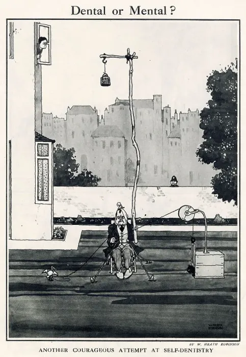 Framed Print : Dental or Mental? by William Heath Robinson Framed Print : Dental or Mental? by William Heath Robinson