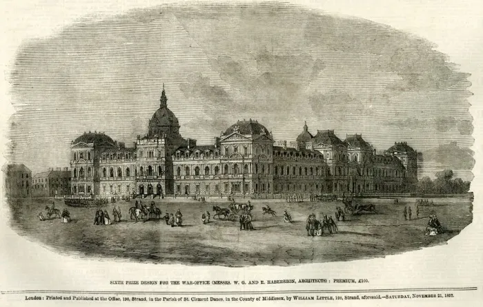 Framed Print : design for the War Office competition