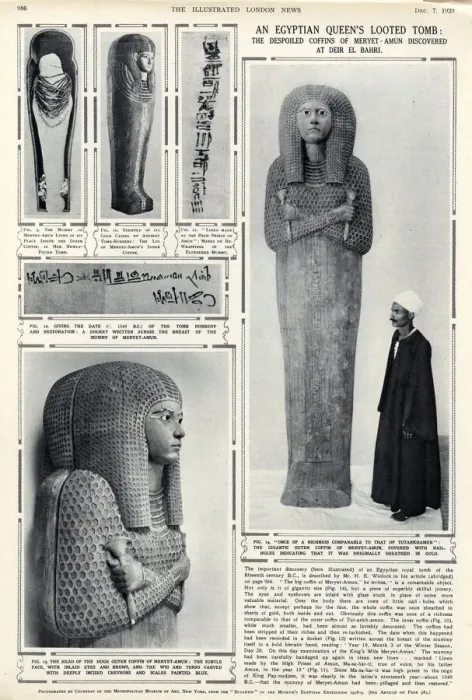 Framed Print : The despoiled coffins of Meryet-Amun at Deir el Bahri, 1929