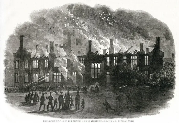 Framed Print : Destruction of Queens College, Cork, Ireland 1862 Framed Print : Destruction of Queens College, Cork, Ireland 1862