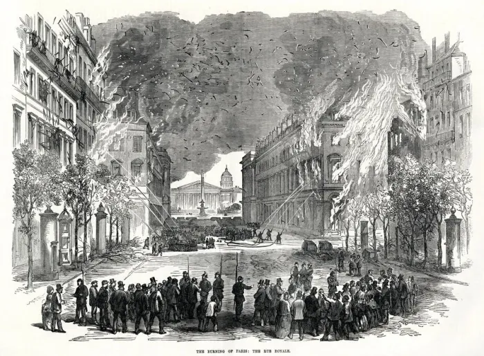 Framed Print : Destruction in the Rue Royale; Paris Commune 1871