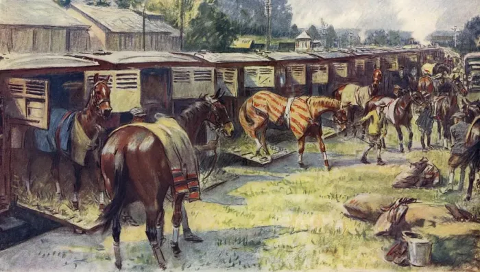 Framed Print : Detraining horses at Ascot