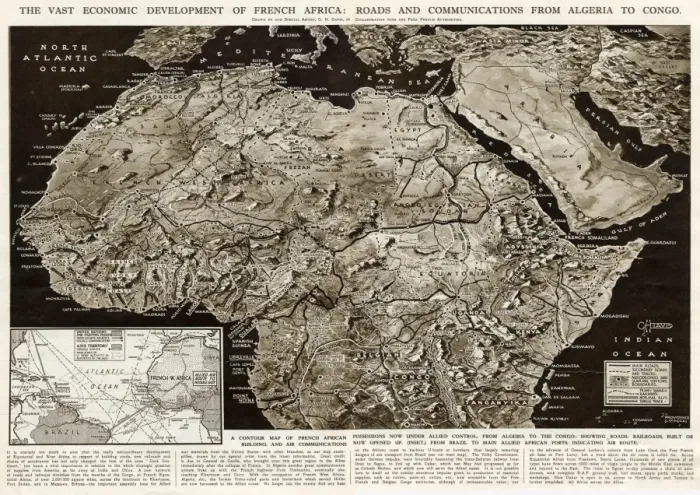 Framed Print : Development of French Africa by G. H. Davis Framed Print : Development of French Africa by G. H. Davis