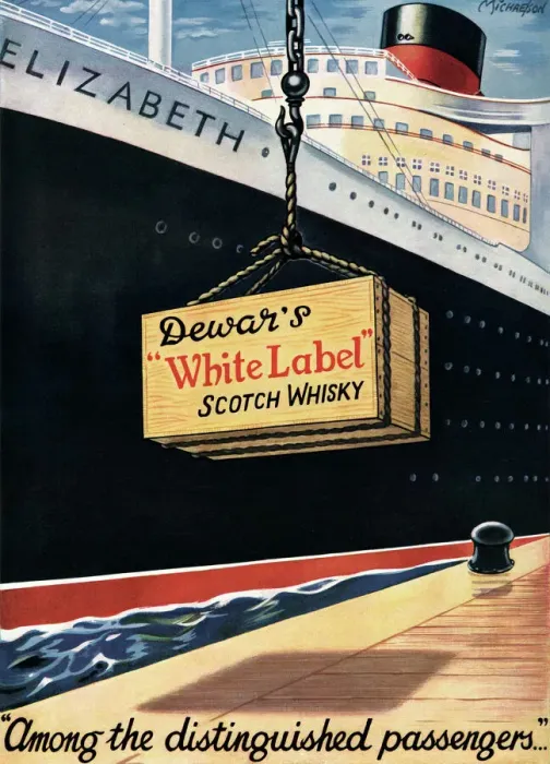 Framed Print : Dewars White Label Whisky shipping ad Framed Print : Dewars White Label Whisky shipping ad