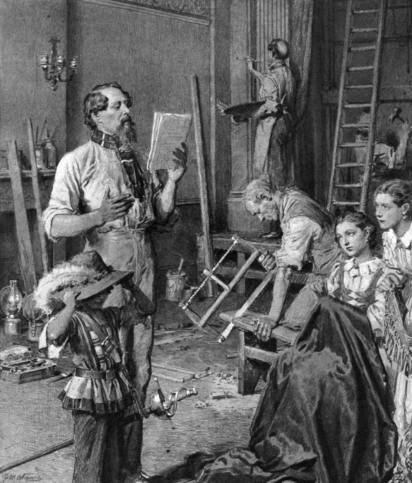 Framed Print : Dickens transforms school room to theatre in Tavistock House Framed Print : Dickens transforms school room to theatre in Tavistock House