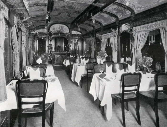 Framed Print : Dining car of the Cote D Azur Express Framed Print : Dining car of the Cote D Azur Express