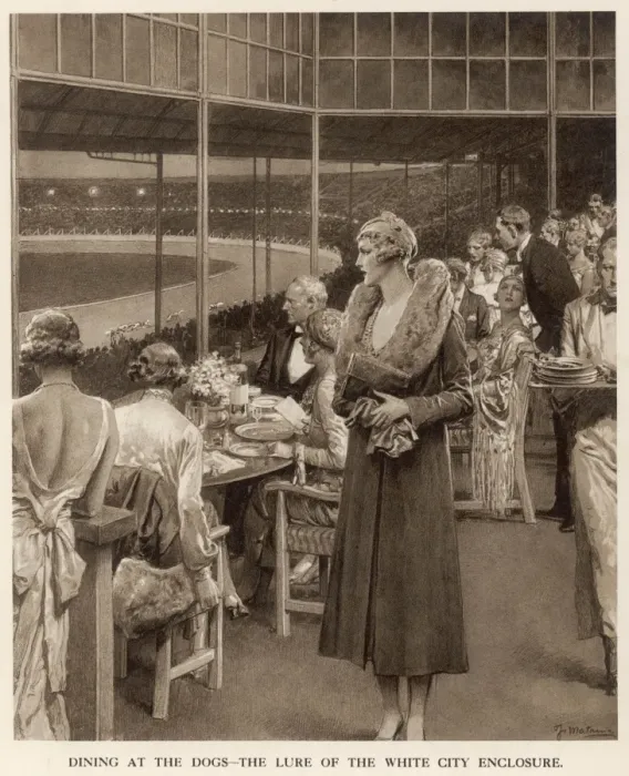 Framed Print : Dining at the Dogs, 1932