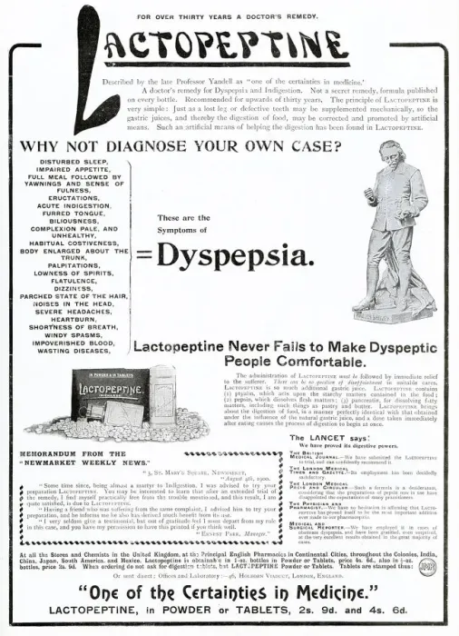 Framed Print : Doctors remedy use Lactopeptine reliving indigestion and dyspepsia Framed Print : Doctors remedy use Lactopeptine reliving indigestion and dyspepsia