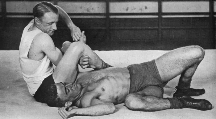 Framed Print : Don Bradman wrestling Framed Print : Don Bradman wrestling