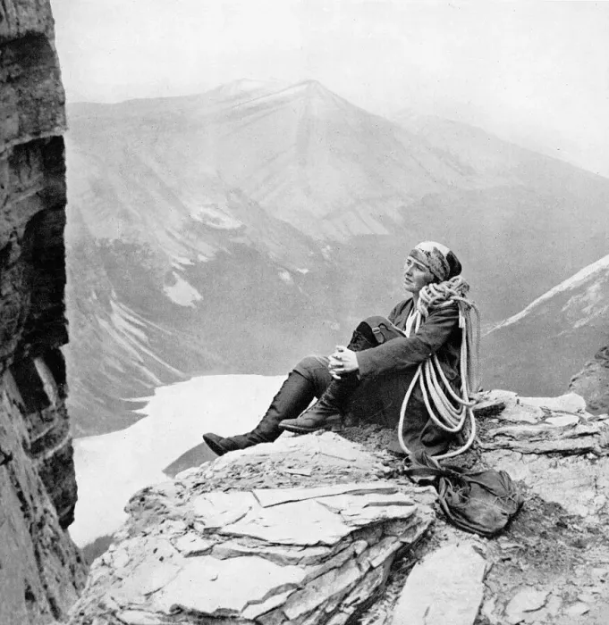 Framed Print : Dorothy Pilley, English climber in Glacier National Park Framed Print : Dorothy Pilley, English climber in Glacier National Park