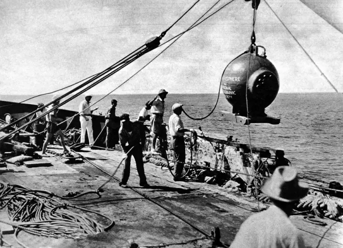 Framed Print : Dr. Beebes Bathysphere, August 1934 Framed Print : Dr. Beebes Bathysphere, August 1934