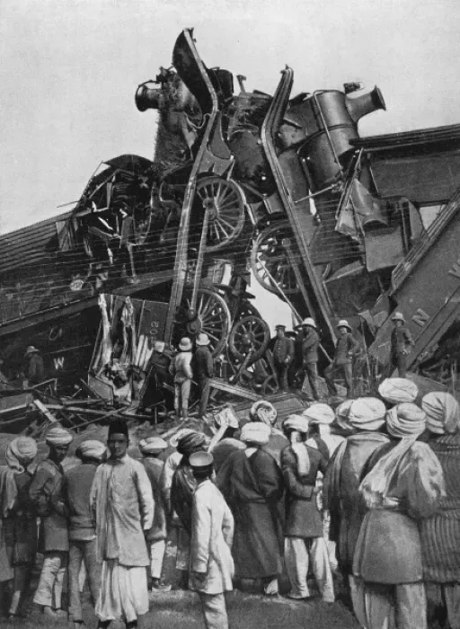 Framed Print : The dramatic position of two engines after colliding near Lu Framed Print : The dramatic position of two engines after colliding near Lu