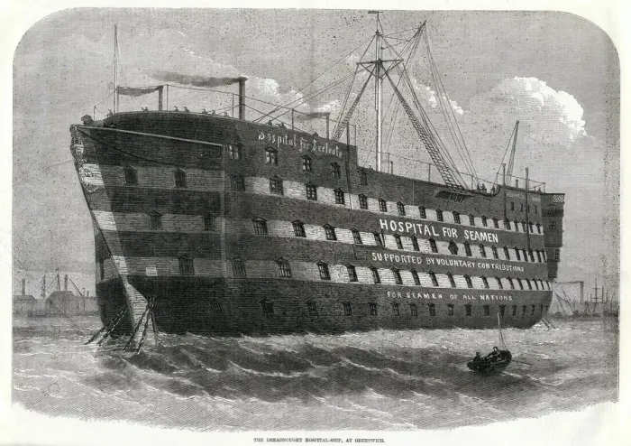 Framed Print : Dreadnought Hospital ship at Greenwich 1870 Framed Print : Dreadnought Hospital ship at Greenwich 1870