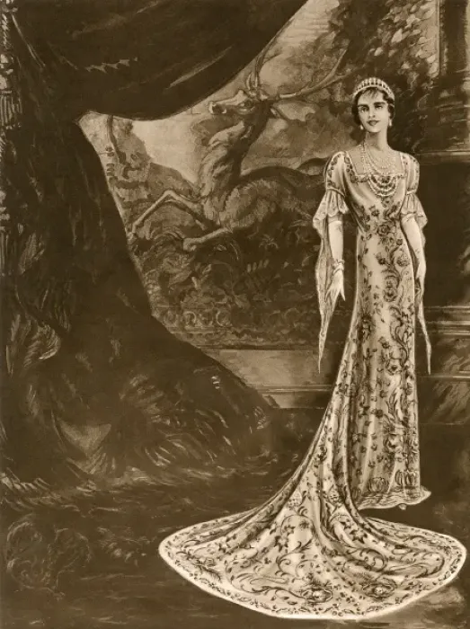 Framed Print : Dress for Queen Elizabeth (Queen Mother) Coronation 1937 Framed Print : Dress for Queen Elizabeth (Queen Mother) Coronation 1937