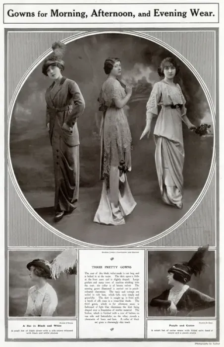 Framed Print : Dresses for morning, evening and afternoon wear 1913 Framed Print : Dresses for morning, evening and afternoon wear 1913