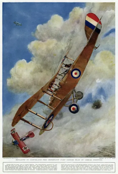 Framed Print : Duelling in cloudland, aerial fighting 1917 Framed Print : Duelling in cloudland, aerial fighting 1917