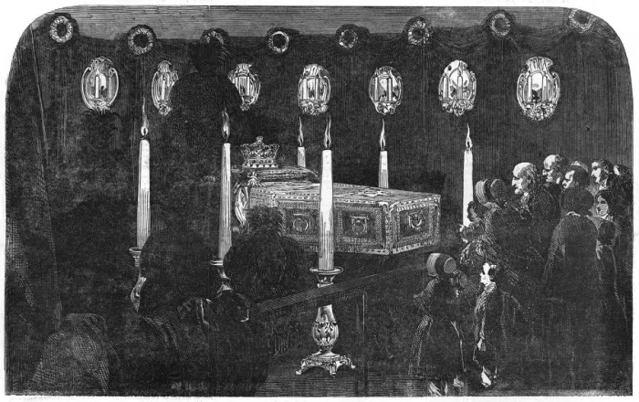 Framed Print : Duke of Wellington lying in state at Walmer Castle