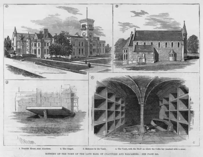 Framed Print : Earl of Crawford tomb robbed, 1881 Framed Print : Earl of Crawford tomb robbed, 1881