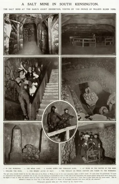 Framed Print : Earls Court Exhibition, reconstructed salt mine 1906 Framed Print : Earls Court Exhibition, reconstructed salt mine 1906