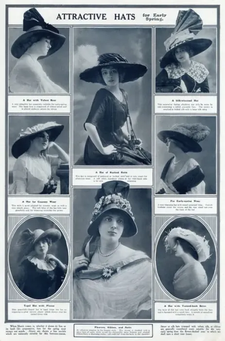 Framed Print : Early spring attractive hats 1912 Framed Print : Early spring attractive hats 1912