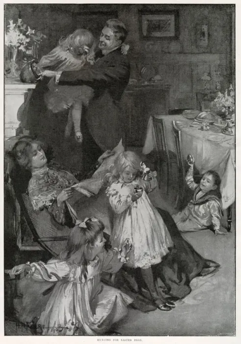 Framed Print : An Eastertide custom at home and abroad: hunting for Easter Eggs, 1903 Date: 1903