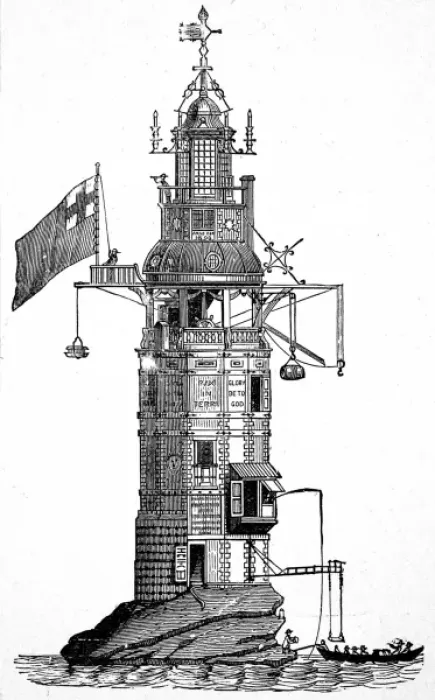 Framed Print : The Eddystone Lighthouse of 1698 Framed Print : The Eddystone Lighthouse of 1698