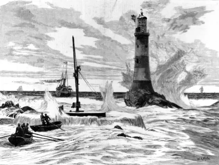 Framed Print : The Eddystone Lighthouse, 1879 Framed Print : The Eddystone Lighthouse, 1879