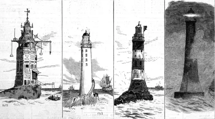 Framed Print : Four of the Eddystone Lighthouses