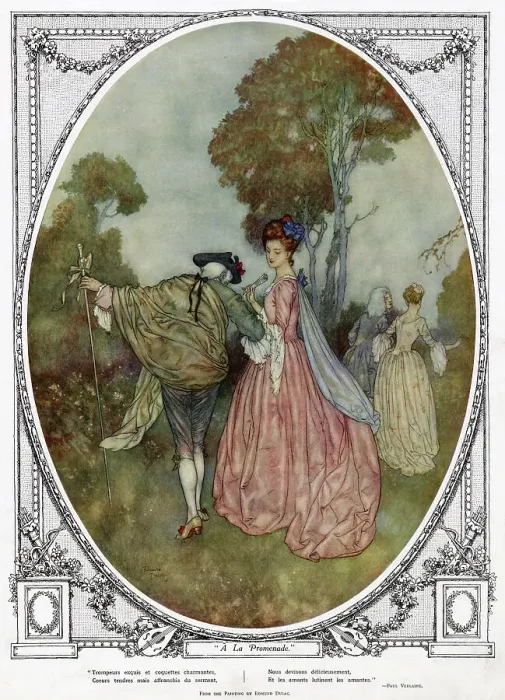 Framed Print : Edmund Dulac - a la promenade