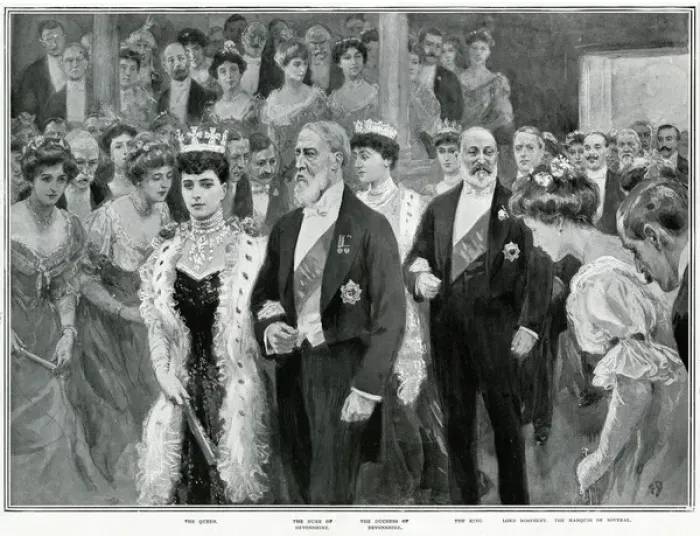Framed Print : Edward VII visiting Chatsworth House, Derbyshire Framed Print : Edward VII visiting Chatsworth House, Derbyshire
