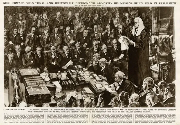 Framed Print : Edward VIII abdication message read in Parliament Framed Print : Edward VIII abdication message read in Parliament
