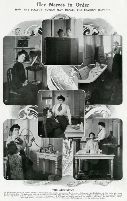 Framed Print : Edwardian society womens beauty treatments 1906 Framed Print : Edwardian society womens beauty treatments 1906