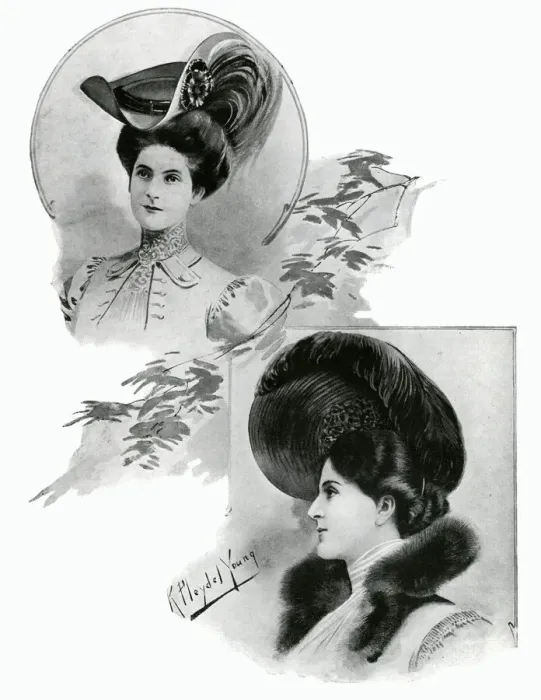 Framed Print : Edwardian womens hats 1905 Framed Print : Edwardian womens hats 1905