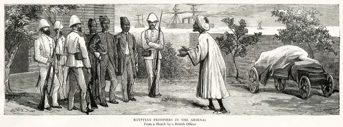 Framed Print : Egyptian prisoners in Arsenal, Alexandria
