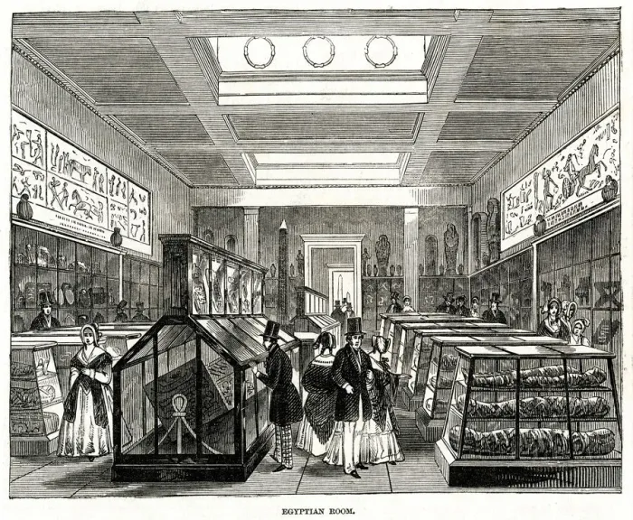 Framed Print : Egyptian Room, British Museum, London 1847