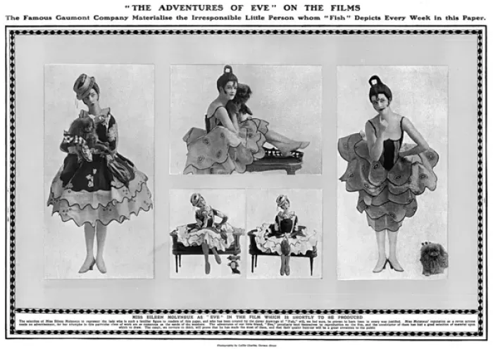 Framed Print : Eileen Molyneux as Eve from The Tatler on film Framed Print : Eileen Molyneux as Eve from The Tatler on film