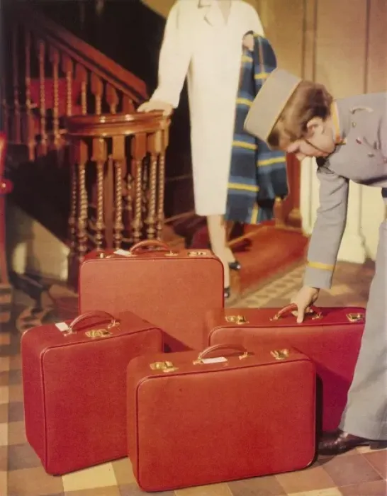 Framed Print : Elegant luggage 1956
