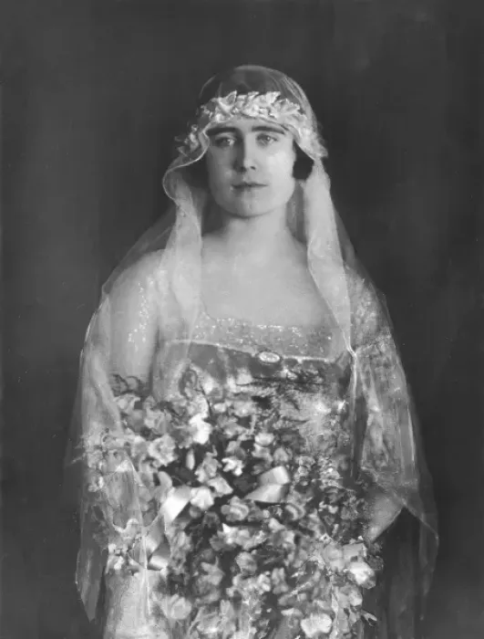 Framed Print : Elizabeth Bowes-Lyon as a bridesmaid