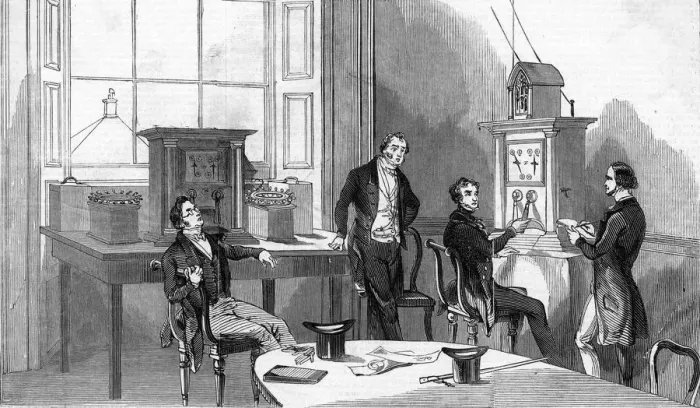 Framed Print : NINE ELMS OFFICE 1845