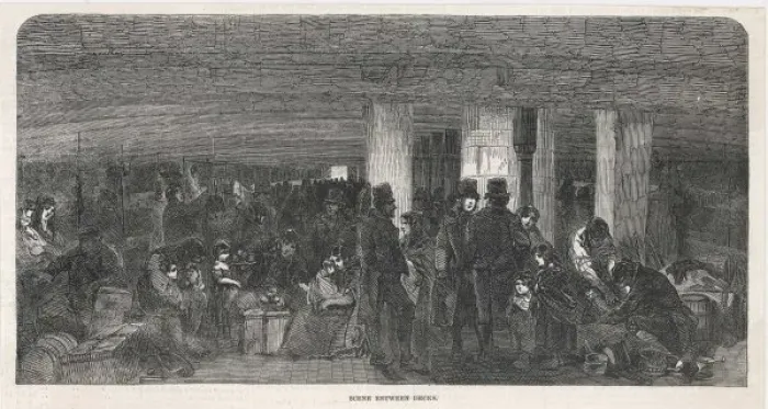 Framed Print : Emigrants below Deck