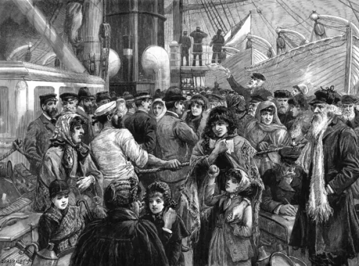 Framed Print : Emigration of the Russian Jews from Liverpool Framed Print : Emigration of the Russian Jews from Liverpool