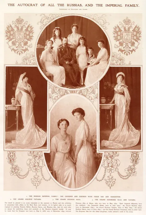 Framed Print : Emperor and Empress with their son and daughters. Date: 1913 Framed Print : Emperor and Empress with their son and daughters. Date: 1913