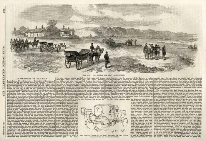 Framed Print : Emperor & staff reconnoitring during the Franco-Prussian War